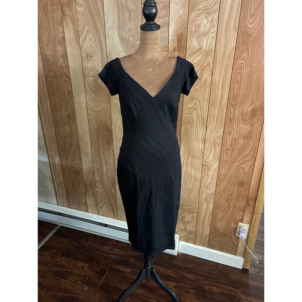 T by Tadashi Black Bandage Sheath Dress Off Shoulder Women's Size S‎
